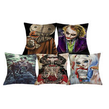 c01107  Horror Film Killers Print Pillow Covers Halloween Decorative Chair Car Seat Cushion Case Cojines Decorativos Para Sofa 2024 - buy cheap