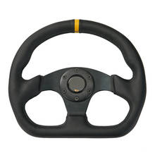 Volante Universal de ante para carreras, gamuza plana de cuero genuino, 320mm 2024 - compra barato