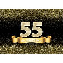 Fondos de fotografía con purpurina y arena dorada, fondo personalizado para estudio de 55 cumpleaños, accesorios de fotografía para fiesta 2024 - compra barato