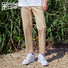 Pioneer camping 2021 calças casuais de algodão masculinas, de slim liso preto cáqui cinza azul calças masculinas xxx123047 2024 - compre barato