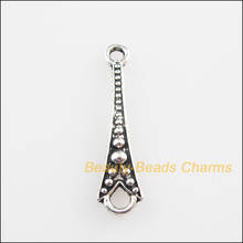 50 New Connectors Slender Cone Tibetan Silver Tone Charms 6.5x26mm 2024 - buy cheap