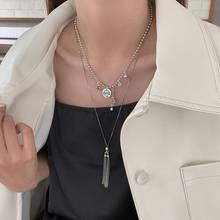 Bear Smiley Round Card Pendant Necklace For Women Trend Clavicle Chain Jewelry Birthday Party Gifts SAN289 2024 - buy cheap