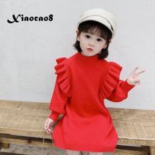 Vestido de princesa de cuello alto con volantes para niñas, ropa de otoño, 8, 6 2024 - compra barato