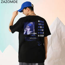 ZAZOMDE-Camiseta 2021 algodón con estampado de personajes para hombre, camiseta Vintage con estampado de Harakuju, Hip-Hop, ropa gótica para hombre, M-5XL 2024 - compra barato