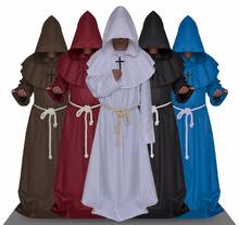 Halloween Traje Do Partido Cosplay Comic Con Monge Robes Com Capuz Manto Cabo Frei Medieval Renascentista Priest Homens Para Homens 2024 - compre barato
