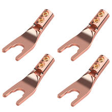 4Pcs Hifi Audio Speaker Cable Connector Red Copper Rhodium & Gold Plated Y Spade Plug 2024 - buy cheap