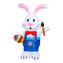 Conejo de pascua gigante con huevo y bolígrafo en la mano, conejito inflable LED, decoraciones de patio, Carnval de Navidad, juguetes para fiesta de Pascua 2024 - compra barato