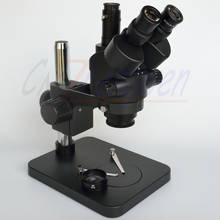 Microscopio estéreo Trinocular Focal con Zoom, soporte de pilar de mesa, 7X-90X, color negro, nuevo 2024 - compra barato