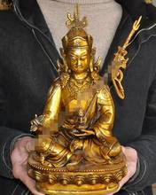 12" Old Tibetan Buddhism Bronze gilt Guru Padmasambhava Rinpoche Buddha Statue 2024 - buy cheap