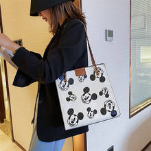 Bolso grande con cadena de estampado de Mickey de dibujos animados de Disney para mujer, bolsa de mano para chica, práctico, de gran capacidad 2024 - compra barato