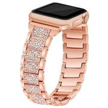 For Apple Watch 6 Band 44MM 40MM 42MM 38MM Noble Luxury Diamond Shiny Bracelet Steel Strap for iWatch Series 6/SE/5/4/3/2 Belt 2024 - buy cheap