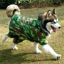 Miflame Camouflage Dog Raincoat For Dog Clothes Waterproof Four-legged Large Dog Rainwear Labrador Border Collie Raincoat Casual 2024 - buy cheap