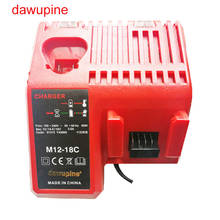 Dawupine M12-18C li-ion carregador de bateria para milwaukee 10.8v 12v 14.4v 18v c1418c 48-11-1815/1828/1840 m18 m14 m12 bateria 2024 - compre barato