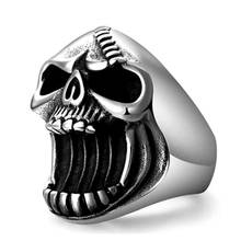 Anillo con forma de cabeza de calavera para hombre, accesorio de Metal, Abrebotellas de fiesta, regalo de joyería, novedad 2024 - compra barato