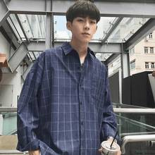 Мужская рубашка, Весенняя рубашка в клетку, мужская Свободная рубашка с длинным рукавом в Корейском стиле, трендовая мужская куртка в гонконгском стиле 2024 - купить недорого