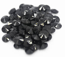 100pcs/lot Black Jet Color 8mm,10mm,12mm,14mm,16mm,18mm,20mm Chinese Top Quality Round Fancy Stone Rivoli glass beads 2024 - buy cheap