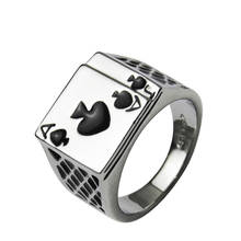 Men's and Women's Fashion Personality Playing Card Ring Trendy Man's Ring Popular Punk Jewelry Gifts for Men 2024 - buy cheap