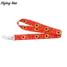 Flyingbee-cordón de identificación para teléfono móvil, accesorios creativos de girasol rojo, para llaves y cuello, X1163 2024 - compra barato
