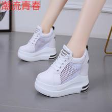 High Platform Women Sneakers 2021 Spring Stylish Thick Sole Casual Shoes 9CM Breathable Mesh Walking Shoes Woman Zapatos Mujer 2024 - buy cheap