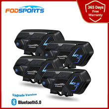 4 шт. Fodsports M1s Pro мотоциклетный шлем домофон Bluetooth-гарнитура 8 всадников полный дуплекс M1-s Intercomunicador Moto водонепроницаемый FM 2024 - купить недорого