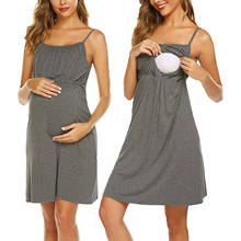 Для женщин Ночная рубашка без рукавов для девочек, одежда для сна, с широким ремешком для сна с длинным рукавом Плиссированные Scoopneck ночная рубашка платье для кормления S-XXL 2024 - купить недорого