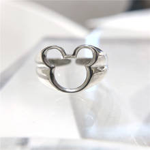 Liemjee Wholesale Fashion Simple Jewelry S925 Silver Retro Hollow Mickey Ring For Women Feature Namour Charm Gift All Seasons 2024 - buy cheap