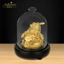 Money Toad Feng Shui Chinese Golden Frog Gold Foil Crafts Lucky Fortune Wealth Office Tabletop Ornament Home Decor Busniess Gift 2024 - buy cheap