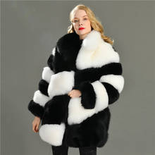 Moda inverno quente natural casaco de pele de raposa inverno grosso quente casaco europeu e americano moda casual real casaco de pele de raposa 2024 - compre barato