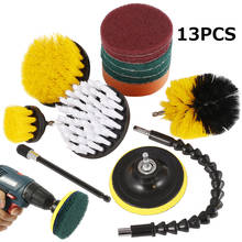 Kit de limpeza escova de broca elétrica 13/pçs/set, conjunto de almofadas para limpeza pesada, escova de limpeza, almofadas para tapete, carro limpo e limpo 2024 - compre barato