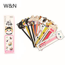 30 Pcs/lot Cute Animal Cat Bookmark Kawaii Stationery Student Paper Bookmarks Book Holder Message Card School Supplies Papelaria 2024 - buy cheap