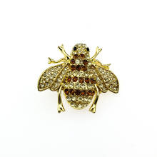 Free Shipping 35mm Small Gold Bee Brooch fashion Insect Brooch for clothes decoration 2024 - buy cheap