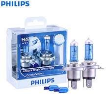 Philips Crystal Vision 9003 HB2 H4 12V 60/55W P43t 12342CVSM 4300K Bright White Car Halogen Head Light Hi/lo Beam (Twin Pack) 2024 - buy cheap