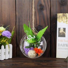 Пасторальная стеклянная подвесная гидропонная ваза для цветов суккулентный растительный горшок-Террариум микро-ландшафтный контейнер домашний Свадебный декор 2024 - купить недорого