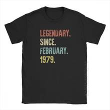 Ретро Винтаж 40th футболки для дня рождения легендарные с февраля 1979 футболки мужские Хай-стрит забавная футболка натуральный хлопок с принтом 2024 - купить недорого