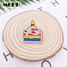 Cartoon Creative Birthday Gift Color Cake Candle Enamel Brooch Alloy Badge Denim Clothes Bag Pin Cute Sweet Jewelry Gift For Kid 2024 - buy cheap