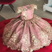 Платья для маленьких девочек, кружевное рождественское платье с вышивкой, свадебное платье, детская одежда, Детские платья для девочек, детская Праздничная церемония 2024 - купить недорого