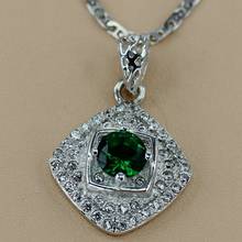 Fleure Esme Luxury Explosion models Wedding career Jewelry pendants for Noble women Peridot Cubic Zirconia Rhodium Plated R3113 2024 - buy cheap