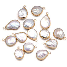 Colgantes de perlas naturales de agua dulce, colgantes de dijes de forma irregular para la fabricación de joyas, accesorios de bricolaje para collares, tamaño 15x23mm 2024 - compra barato