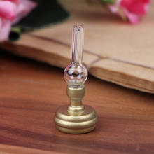 mini Copper Base Glass Candlestick Retro Kerosene Lamp 1:12 DIY Dollhouse Miniatures Accessories Doll House Baby Toys 2024 - buy cheap