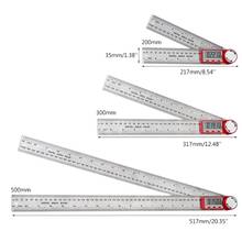 0-200/300/500mm Angle Finder Ruler Metric Inch Scale Protractor Stainless Steel M89B 2024 - buy cheap