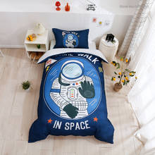 Space Spaceman Bedding Set Spacecraft Astronaut  Duvet Cover for Kids Boys Blue Bed Set King Size Nordic Home Custom Quilt Cover 2024 - buy cheap