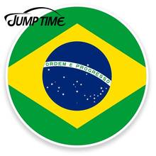 Jump time para a bandeira do brasil adesivo de vinil decalque do carro portátil mapa do carro etiqueta de bagagem viagem decalque traseiro pára-brisa à prova dwaterproof água acessórios do carro 2024 - compre barato