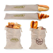 Saco de pão de linho natural reutilizável, 4 unidades, loaf portátil, bolsa de armazenamento, saco de comida de cozinha, organizador de doces recipientes 2024 - compre barato