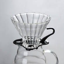 Espesso de vidro feito à mão funil de café v60 filtro de gotejamento copo de vidro listrado filtro de café reutilizável café filtro 2024 - compre barato