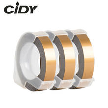 Cidy 3 rolos de fita de gravação em ouro 3d dymo, 3 rolos de 9mm * 3m, fabricante de etiquetas, 1011, 1610, 12965, motex e101 2024 - compre barato