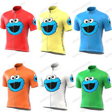 2021 New Summer Men Classic Cartoon Cycling Jersey Short Sleeve  Funny Bike Clothing Blue Red Green Orange Bicycle Clothes 2022 - buy cheap