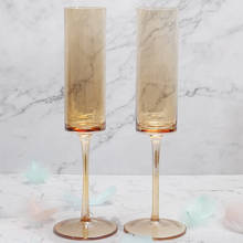 2Pcs Champagne flutes glass set crystal champagne glasses Cup Amber gray goblet wine glass creative home drinking wedding cups 2024 - buy cheap