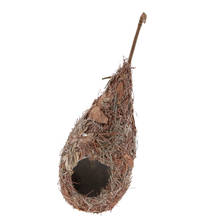 Винтажное натуральное ручное подвесное травяное гнездо для домашних животных Птичье домик соломенное Птичье гнездо домик для люка для украшения дома сада 2024 - купить недорого