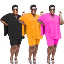 DPSDE 2020 летние женские новые уличные повседневные стильные комплекты с коротким рукавом и круглым вырезом, эластичные шорты с принтом, комплекты из двух предметов 2024 - купить недорого