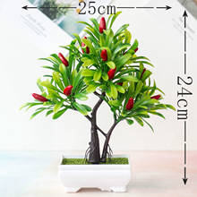 24x25 см, 16 головок, зеленое маленькое дерево, искусственные овощи, Чили, белый цветок в горшке, искусственные растения для украшения спальни 2024 - купить недорого